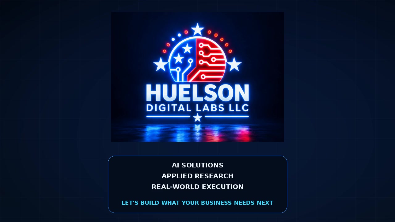 Huelson Digital Labs neon logo